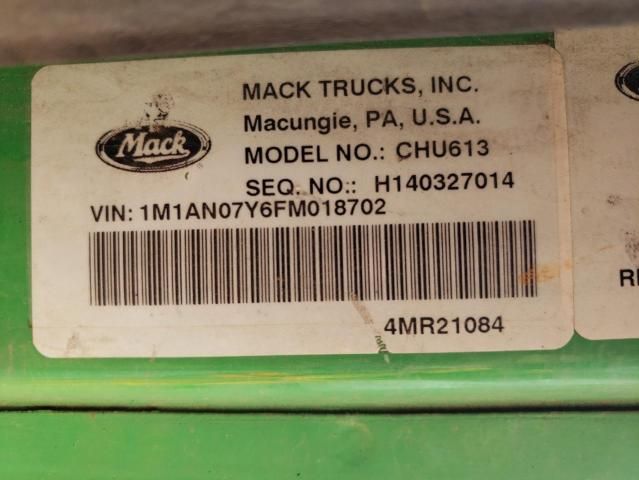 2015 Mack 600 CHU600