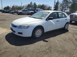 Salvage cars for sale at Denver, CO auction: 2007 Honda Accord Value