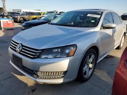 Salvage cars for sale at Grand Prairie, TX auction: 2013 Volkswagen Passat SE