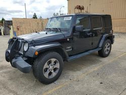 Jeep Wrangler Unlimited Sahara salvage cars for sale: 2016 Jeep Wrangler Unlimited Sahara