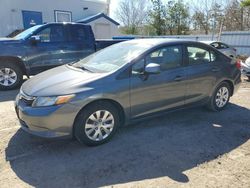 Salvage cars for sale from Copart Lyman, ME: 2012 Honda Civic LX
