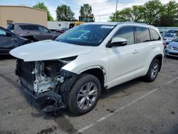 Toyota Highlander salvage cars for sale: 2014 Toyota Highlander XLE