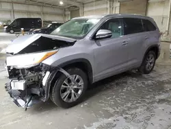 Salvage cars for sale at Kansas City, KS auction: 2015 Toyota Highlander XLE