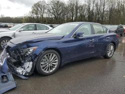 Salvage cars for sale from Copart Glassboro, NJ: 2024 Infiniti Q50 Luxe