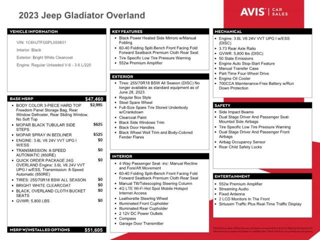 2023 Jeep Gladiator Overland