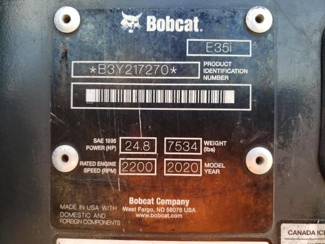 2020 Bobcat E35I