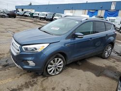 Salvage cars for sale from Copart Woodhaven, MI: 2018 Ford Escape Titanium