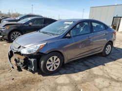 Salvage cars for sale at Woodhaven, MI auction: 2015 Hyundai Accent GLS