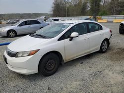 Salvage cars for sale from Copart Concord, NC: 2012 Honda Civic LX