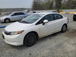 Salvage cars for sale at Concord, NC auction: 2012 Honda Civic LX