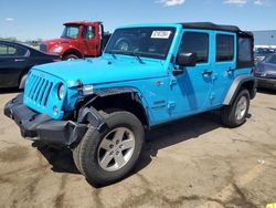 Salvage cars for sale at Woodhaven, MI auction: 2018 Jeep Wrangler Unlimited Sport
