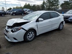 Salvage cars for sale at auction: 2015 Toyota Corolla ECO