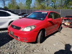 Salvage cars for sale at Waldorf, MD auction: 2003 Toyota Corolla Matrix XR