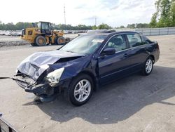 Salvage cars for sale at Dunn, NC auction: 2007 Honda Accord EX