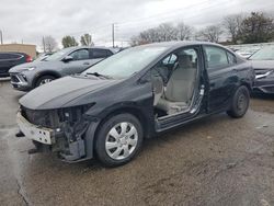 Salvage cars for sale from Copart Moraine, OH: 2012 Honda Civic LX
