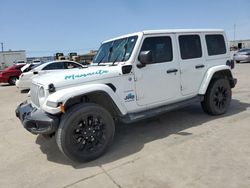 Jeep Wrangler Unlimited Sahara 4xe salvage cars for sale: 2021 Jeep Wrangler Unlimited Sahara 4XE