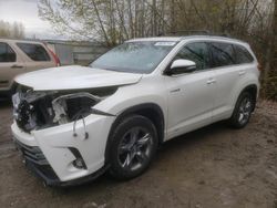 Salvage cars for sale from Copart Arlington, WA: 2019 Toyota Highlander Hybrid Limited