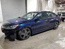 Salvage cars for sale at Leroy, NY auction: 2017 Honda Accord Sport