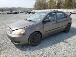Salvage cars for sale at Concord, NC auction: 2003 Toyota Corolla CE