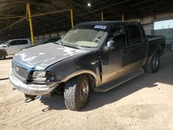 Ford salvage cars for sale: 2002 Ford F150 Supercrew