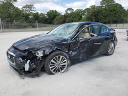 Salvage cars for sale at Fort Pierce, FL auction: 2018 Infiniti Q50 Luxe