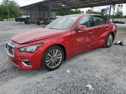 Salvage cars for sale from Copart Cartersville, GA: 2021 Infiniti Q50 Luxe