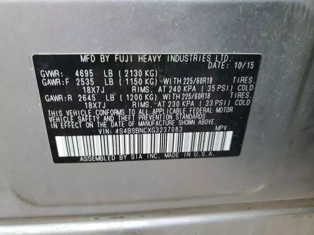 2016 Subaru Outback 2.5I Limited