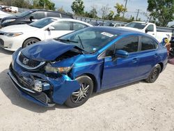Salvage cars for sale from Copart Riverview, FL: 2014 Honda Civic LX