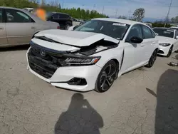 Salvage cars for sale at Bridgeton, MO auction: 2021 Honda Accord Sport SE