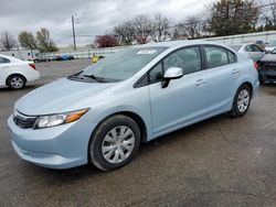 Honda salvage cars for sale: 2012 Honda Civic LX