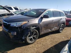 Salvage cars for sale from Copart Brighton, CO: 2016 Toyota Highlander XLE