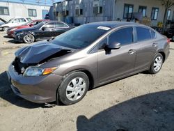 Salvage cars for sale at Los Angeles, CA auction: 2012 Honda Civic LX