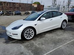 Salvage cars for sale at Wilmington, CA auction: 2022 Tesla Model 3