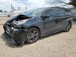 Salvage cars for sale from Copart Mercedes, TX: 2021 Toyota Sienna XSE