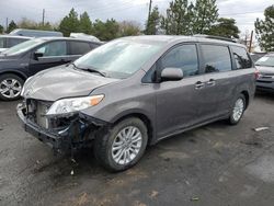 Salvage cars for sale at Denver, CO auction: 2015 Toyota Sienna XLE