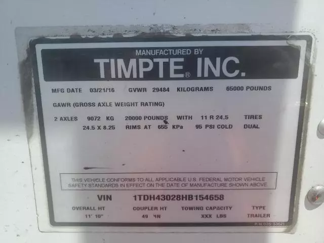 2016 Timpte Trailer