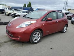 Salvage cars for sale from Copart Hayward, CA: 2011 Nissan Leaf SV