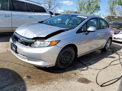 Honda salvage cars for sale: 2012 Honda Civic LX