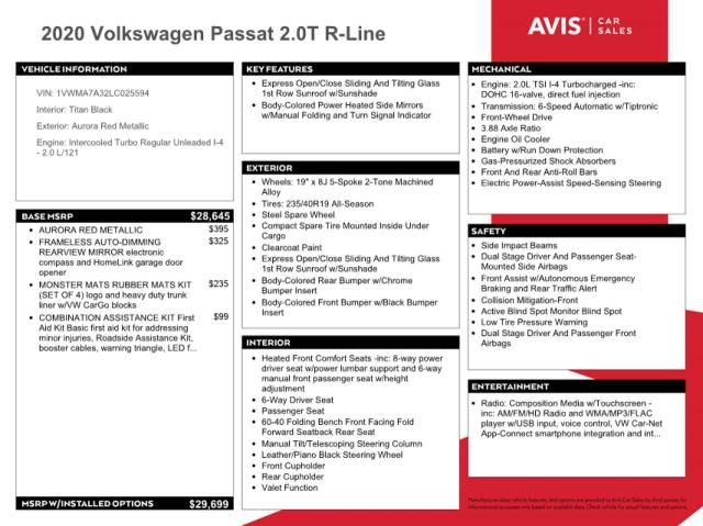 2020 Volkswagen Passat R-Line