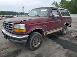 Salvage cars for sale at Dunn, NC auction: 1996 Ford Bronco U100