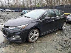 Salvage cars for sale at Waldorf, MD auction: 2017 Chevrolet Cruze Premier