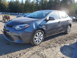 Salvage cars for sale from Copart Graham, WA: 2016 Toyota Corolla L