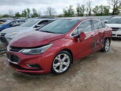 Salvage cars for sale from Copart Bridgeton, MO: 2017 Chevrolet Cruze Premier