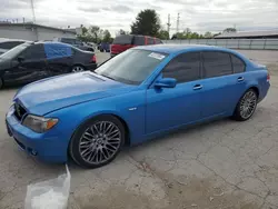 Salvage cars for sale from Copart Lexington, KY: 2007 BMW 750