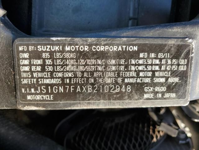 2011 Suzuki GSX-R600