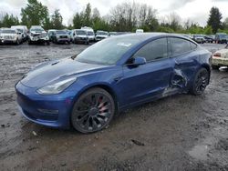 Salvage cars for sale at Portland, OR auction: 2021 Tesla Model 3