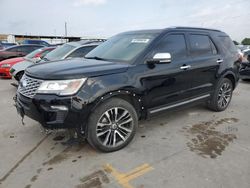 Salvage cars for sale at Grand Prairie, TX auction: 2018 Ford Explorer Platinum