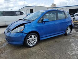 Salvage cars for sale at New Orleans, LA auction: 2007 Honda FIT S