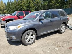 Salvage cars for sale at Graham, WA auction: 2012 Toyota Highlander Limited