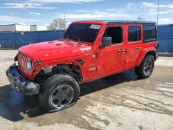 Salvage cars for sale at Anthony, TX auction: 2019 Jeep Wrangler Unlimited Sahara